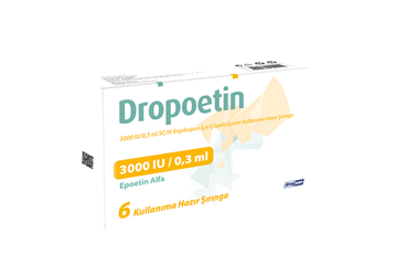 DROPOETIN 3000 IU/0,3 ML SC/IV ENJEKSIYON ICIN COZELTI ICEREN KULLANIMA HAZIR 6 SIRINGA